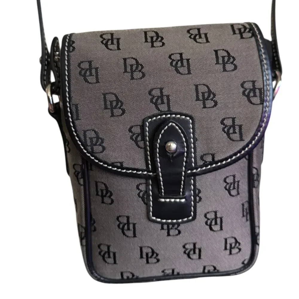Dooney & Bourke Gray Black DB Classic Crossbody Purse